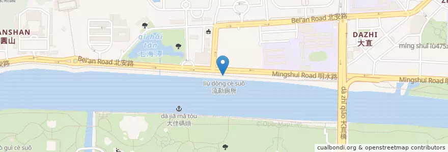 Mapa de ubicacion de 流動廁所 en Taiwan, New Taipei, Taipei, Zhongshan District.
