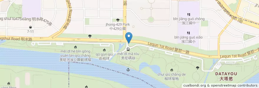 Mapa de ubicacion de 飲料飯賣機 en 台湾, 新北市, 台北市, 中山区.