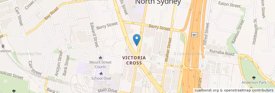 Mapa de ubicacion de Westpac en Australien, Neusüdwales, North Sydney Council, Sydney.