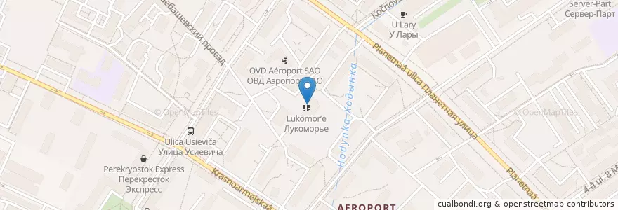 Mapa de ubicacion de Лукоморье en Russia, Distretto Federale Centrale, Москва, Северный Административный Округ, Район Аэропорт.