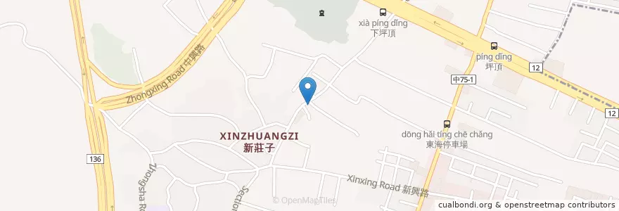 Mapa de ubicacion de 福德祠 en Taiwan, Taichung, 龍井區.