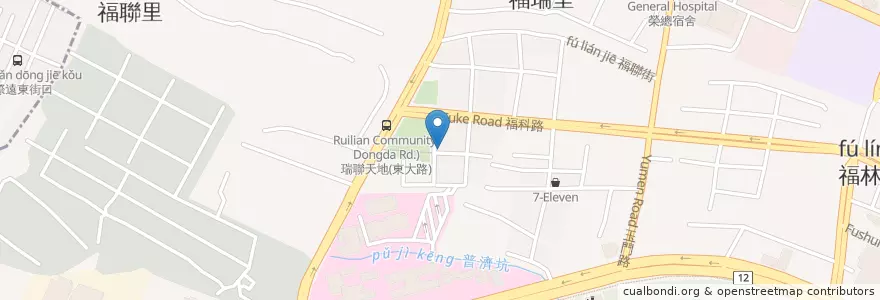 Mapa de ubicacion de 小月船海味 en تايوان, تاي شانغ, 西屯區.