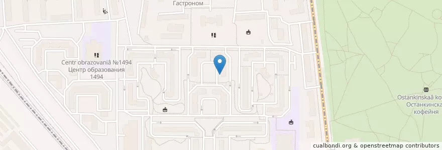 Mapa de ubicacion de Марфино - Express Food en Rusia, Центральный Федеральный Округ, Москва, Северо-Восточный Административный Округ.