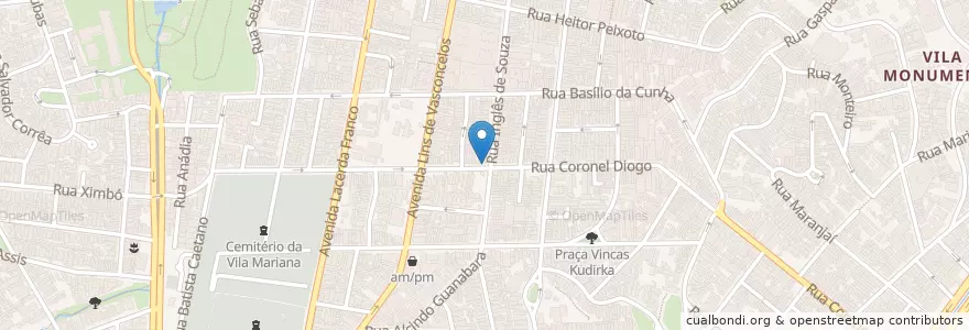 Mapa de ubicacion de Coronel 555 en 브라질, 남동지방, 상파울루, Região Geográfica Intermediária De São Paulo, Região Metropolitana De São Paulo, Região Imediata De São Paulo, 상파울루.
