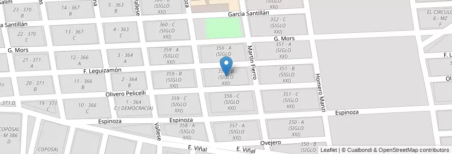 Mapa de ubicacion de 356 - B (SIGLO XXI) en Argentina, Salta, Capital, Municipio De Salta, Salta.