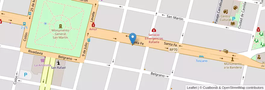 Mapa de ubicacion de 356 Bar en 阿根廷, Santa Fe, Departamento Castellanos, Municipio De Rafaela.