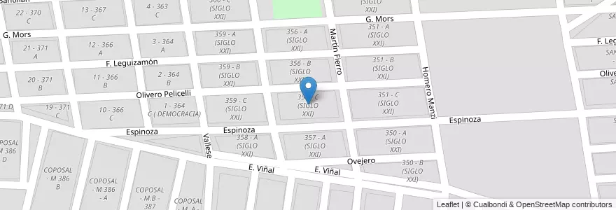 Mapa de ubicacion de 356 - C (SIGLO XXI) en الأرجنتين, Salta, Capital, Municipio De Salta, Salta.