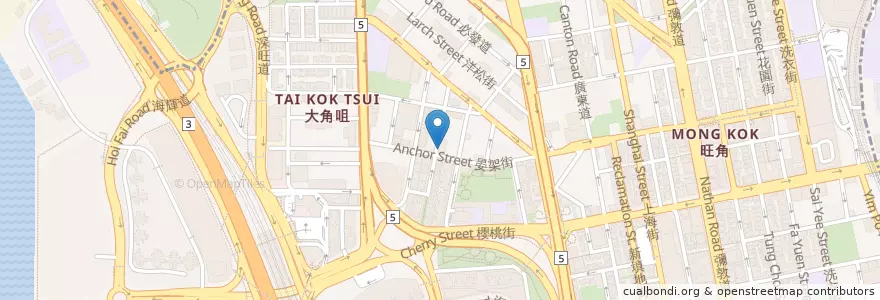 Mapa de ubicacion de Bar Pacific en Китай, Гуандун, Гонконг, Цзюлун, Новые Территории, 油尖旺區 Yau Tsim Mong District.