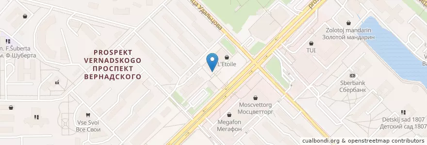 Mapa de ubicacion de Toilet en Rusia, Центральный Федеральный Округ, Москва, Западный Административный Округ, Район Проспект Вернадского.