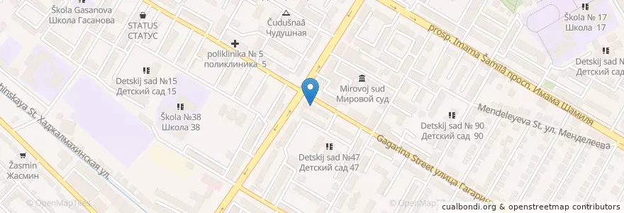 Mapa de ubicacion de Гламур en 俄罗斯/俄羅斯, 北高加索联邦管区, 达吉斯坦共和国, Городской Округ Махачкала.