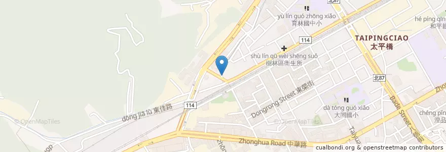 Mapa de ubicacion de 熊大創意料理 en تایوان, 新北市, 樹林區.