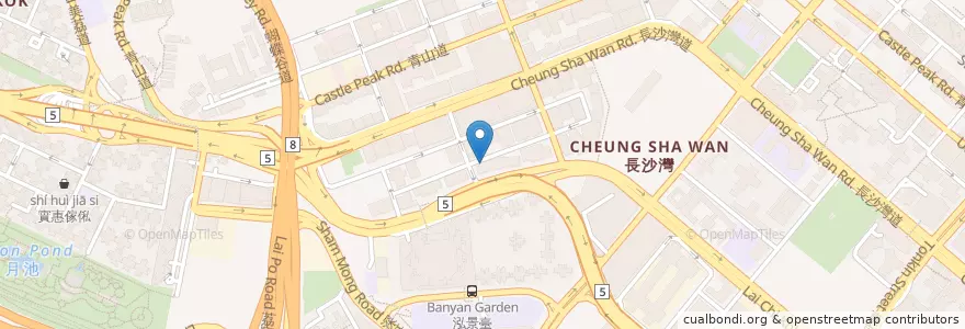 Mapa de ubicacion de Hero Sandwich en 中国, 广东省, 香港, 九龍, 新界, 深水埗區.