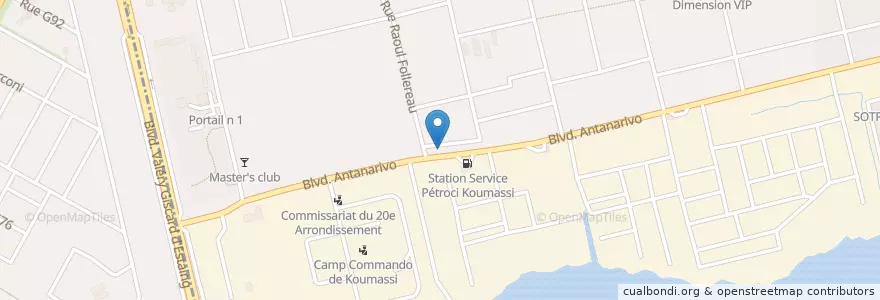 Mapa de ubicacion de Station Service IDC Koumassi en Fildişi Sahili, Abican, Koumassi.