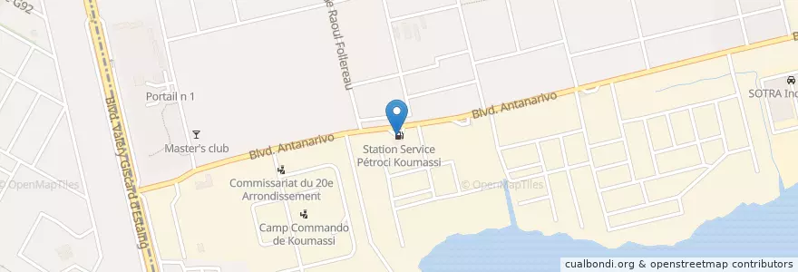 Mapa de ubicacion de Station Service Pétroci Koumassi en ساحل العاج, أبيدجان, Koumassi.