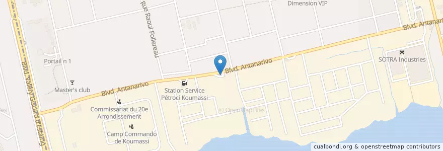 Mapa de ubicacion de Station Shell Koumassi en 科特迪瓦, 阿比让, Koumassi.