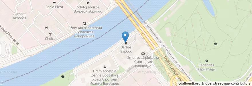 Mapa de ubicacion de Барбос en Rússia, Distrito Federal Central, Москва, Юго-Западный Административный Округ.