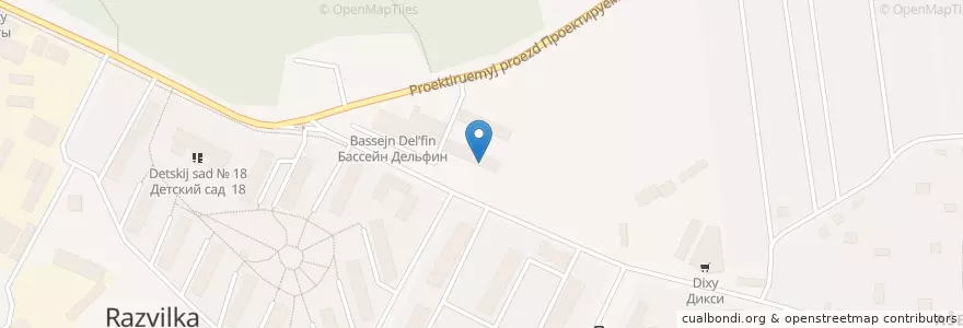 Mapa de ubicacion de Центр дневного пребывания «Надежда» en Russia, Central Federal District, Moscow Oblast, Leninsky District.