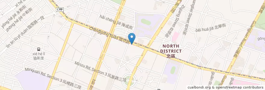 Mapa de ubicacion de 正光牙醫 en 臺灣, 臺南市.