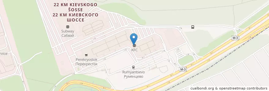 Mapa de ubicacion de KFC en Rusia, Центральный Федеральный Округ, Москва, Новомосковский Административный Округ, Поселение Московский.