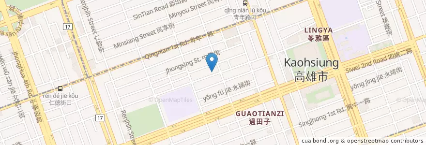 Mapa de ubicacion de 八方雲集 en تايوان, كاوهسيونغ, 苓雅區.