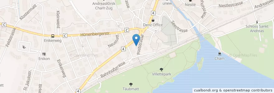 Mapa de ubicacion de Dr. med. Kurt Seiler en Svizzera, Zugo, Cham.