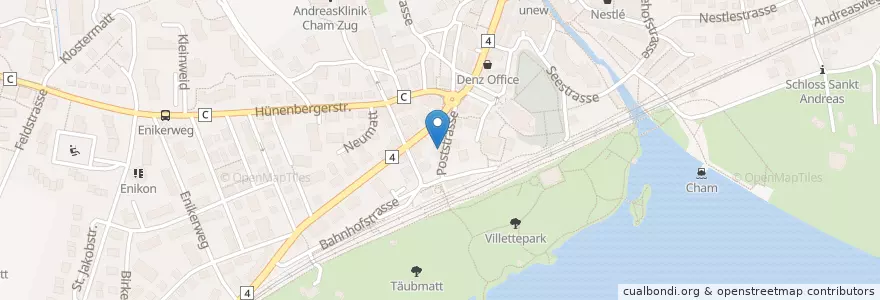 Mapa de ubicacion de Dr. med. Hendrikje Posch en Svizzera, Zugo, Cham.