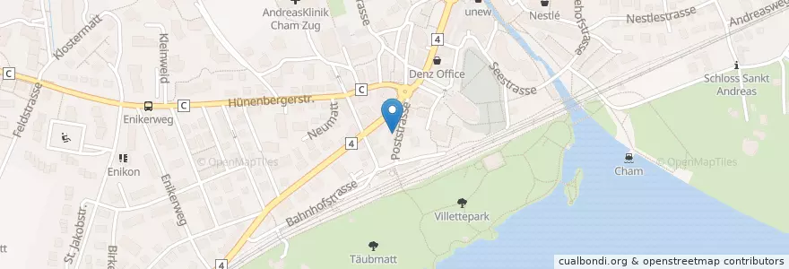 Mapa de ubicacion de Dr. med. Beat Muff en Suíça, Zug, Cham.