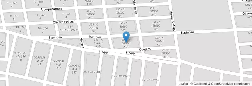 Mapa de ubicacion de 357 - A (SIGLO XXI) en Arjantin, Salta, Capital, Municipio De Salta, Salta.