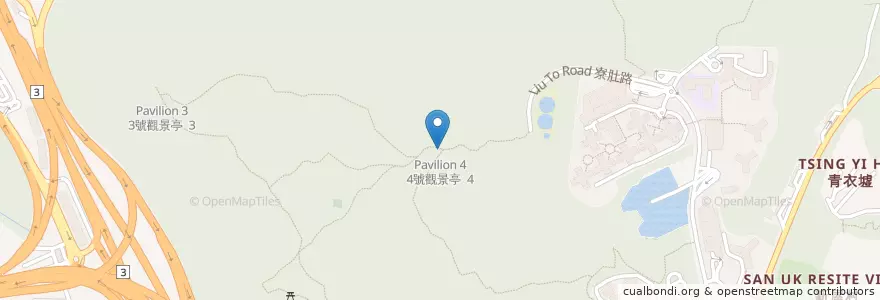 Mapa de ubicacion de 4號觀景亭 Pavilion 4 en 中国, 広東省, 香港, 新界, 葵青區 Kwai Tsing District.
