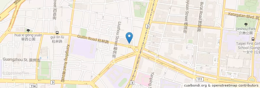 Mapa de ubicacion de hot7 en تايوان, تايبيه الجديدة, تايبيه, 萬華區.