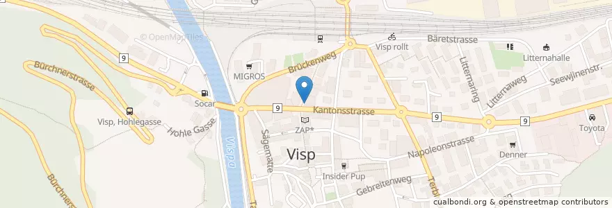 Mapa de ubicacion de McDonald's en سويسرا, Valais/Wallis, Visp, Visp.