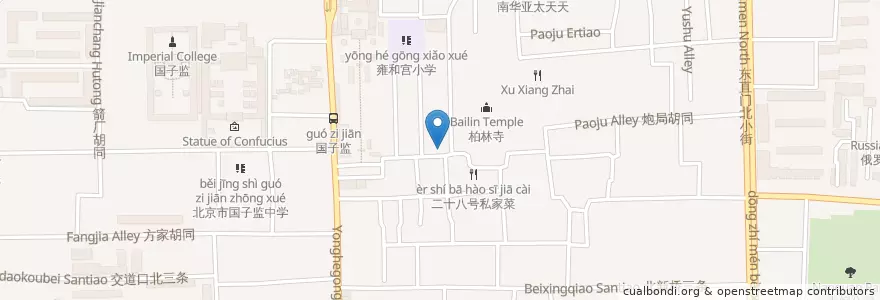 Mapa de ubicacion de 七寻八找胡同菜 en 중국, 베이징시, 허베이성, 东城区.