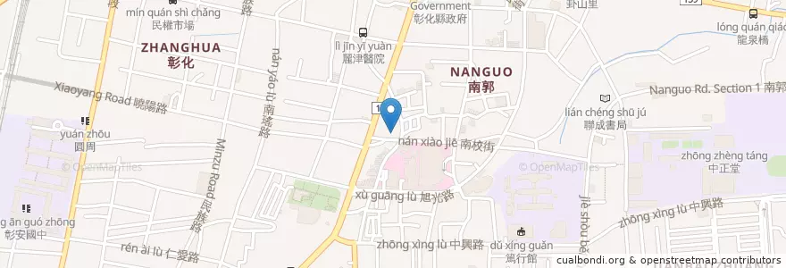Mapa de ubicacion de 彰山宮 en Taiwan, 臺灣省, Condado De Changhua, 彰化市.