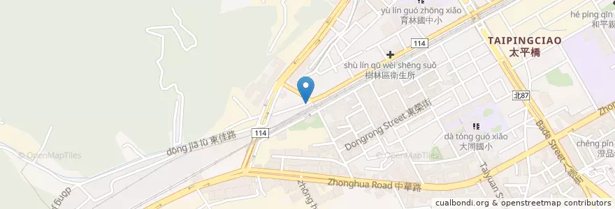 Mapa de ubicacion de 舊衣回收箱 en Taiwán, Nuevo Taipéi, 樹林區.