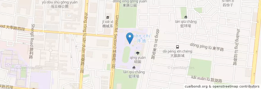 Mapa de ubicacion de 藝文書車 en 臺灣, 臺南市, 東區.