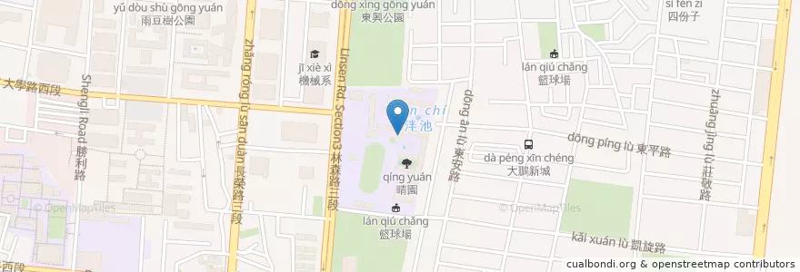 Mapa de ubicacion de 天文台 en 臺灣, 臺南市, 東區.
