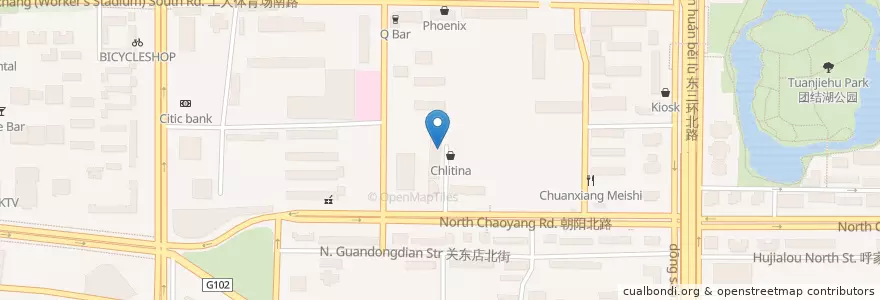Mapa de ubicacion de Athens Coffee en China, Beijing, Hebei, Chaoyang District.