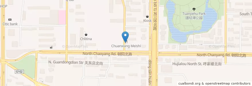 Mapa de ubicacion de Chengdu Mishi en 中国, 北京市, 河北省, 朝阳区 / Chaoyang.