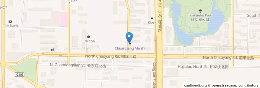 Mapa de ubicacion de Chuanxiang Meishi en چین, پکن, هبئی, 朝阳区 / Chaoyang.