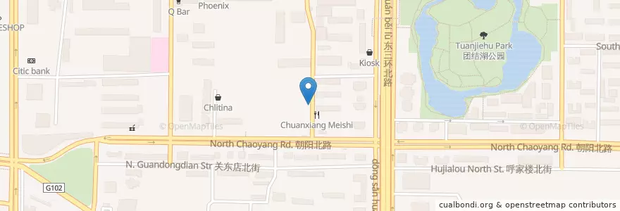 Mapa de ubicacion de Shashi Castle Restaurant en Chine, Pékin, Hebei, 朝阳区 / Chaoyang.