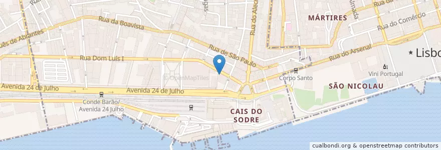 Mapa de ubicacion de Querote no Cais en 포르투갈, Área Metropolitana De Lisboa, Lisboa, Grande Lisboa, Misericórdia.