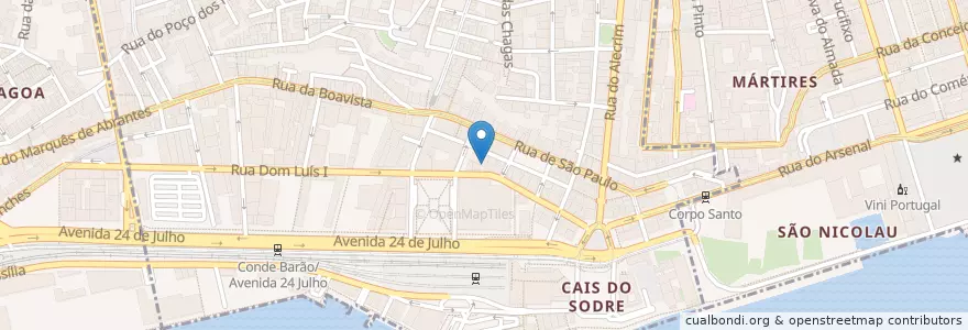 Mapa de ubicacion de Café da Ordem dos Arqitectos en پرتغال, Área Metropolitana De Lisboa, Lisboa, Grande Lisboa, لیسبون, Misericórdia.