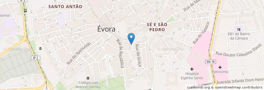 Mapa de ubicacion de Instituto Nacional de Estatística en Portugal, Alentejo, Alentejo Central, Évora, Évora, Bacelo E Senhora Da Saúde, Évora.