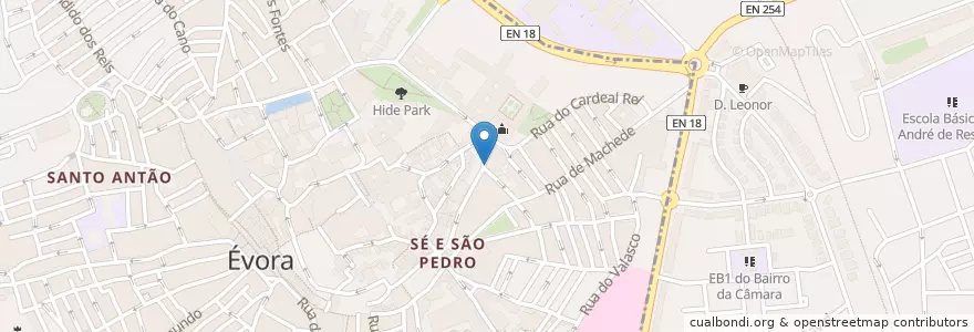 Mapa de ubicacion de Cantinho da Tyko en Portugal, Alentejo, Alentejo Central, Évora, Évora, Bacelo E Senhora Da Saúde, Évora.