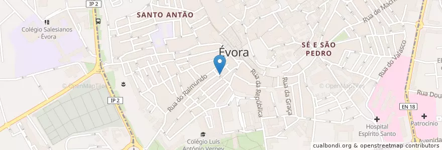 Mapa de ubicacion de São Francisco en 葡萄牙, Alentejo, Alentejo Central, Évora, Évora, Évora.