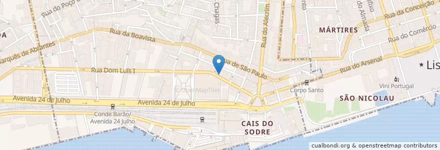 Mapa de ubicacion de Sala de Corte en Portugal, Área Metropolitana De Lisboa, Lisbon, Grande Lisboa, Lisbon, Misericórdia.