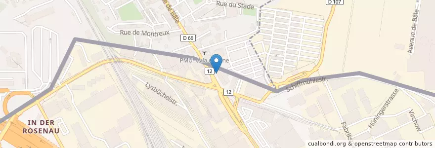 Mapa de ubicacion de UBS en فرانسه, فرانسه متروپل, گرانت است, Haut-Rhin, Mulhouse, Saint-Louis.