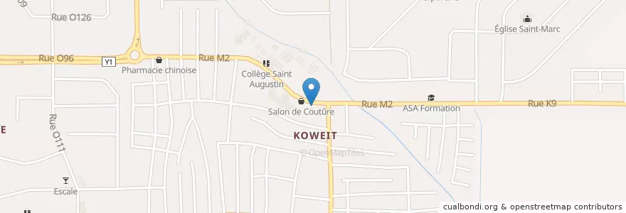 Mapa de ubicacion de Pharmacie Carrefour Koweit en コートジボワール, アビジャン, Yopougon.