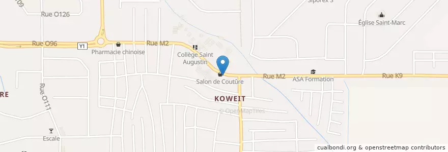 Mapa de ubicacion de Cave Arc-en-Ciel en Costa D'Avorio, Abidjan, Yopougon.