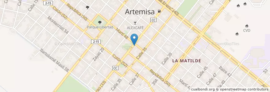 Mapa de ubicacion de Batido de Plátano en کوبا, Artemisa, Artemisa, Ciudad De Artemisa.